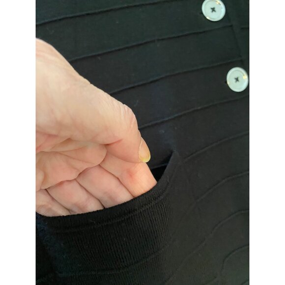 Jones New York Signature Black Blazer Jacket Textured Buttons & Pockets Large - Picture 6 of 10